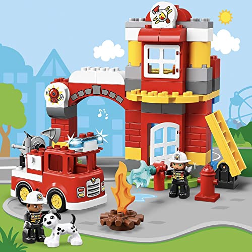 LEGO 10903 Duplo Town Parque de Bomberos con Camion Juguete, Actividades Creativas para Niños y Niñas +2 años