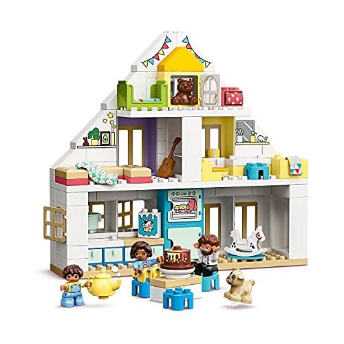 LEGO 10929 Duplo Town Casa de Juegos Modular, Juguete 3en1, Casa de Muñecas con Mini Figuras y Animales para Niños +2 años