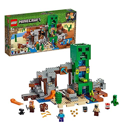 LEGO 21155 Minecraft La Mina del Creeper, Juguete de Construcción para Niños a Partir de 8 años con 4 Mini Figuras