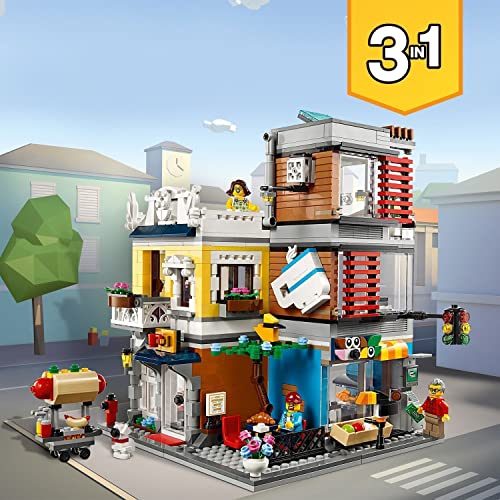 LEGO 31097 Creator 3en1 Tienda de Mascotas y Cafetería, Juguetes de Construcción y Regalos Originales para Niños y Niñas +9 Años