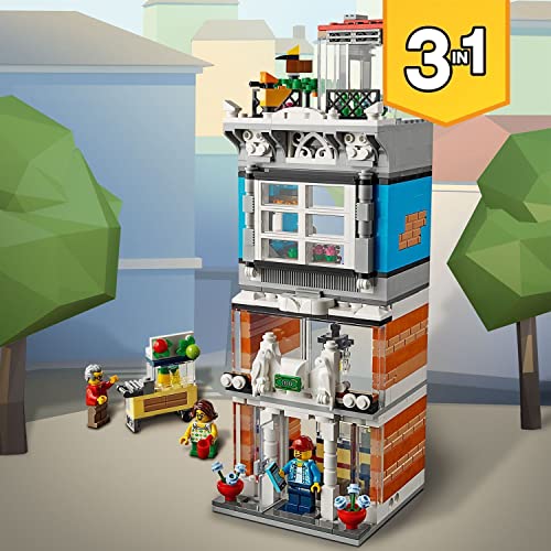 LEGO 31097 Creator 3en1 Tienda de Mascotas y Cafetería, Juguetes de Construcción y Regalos Originales para Niños y Niñas +9 Años