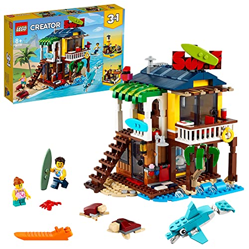 LEGO 31118 Creator 3en1 Casa Surfera en la Playa, Faro o Casa de la Piscina, Juguete de Construcción para Niños +8 Años, Idea de Regalo Creativa