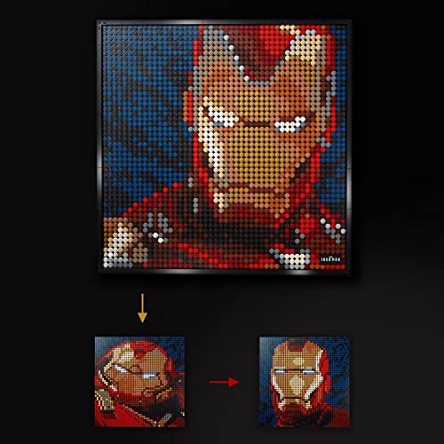 LEGO 31198 ART Marvel Studios Iron Man, Póster DIY, Decoración de Pared, Manualidades para Adultos y Regalos Originales