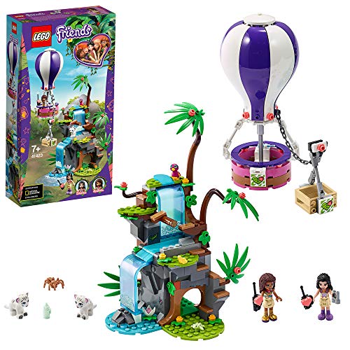 LEGO 41423 Friends Rescate en la Jungla del Tigre en Globo, Juguete de Construcción con Figuras de Animales para Niños +7 años