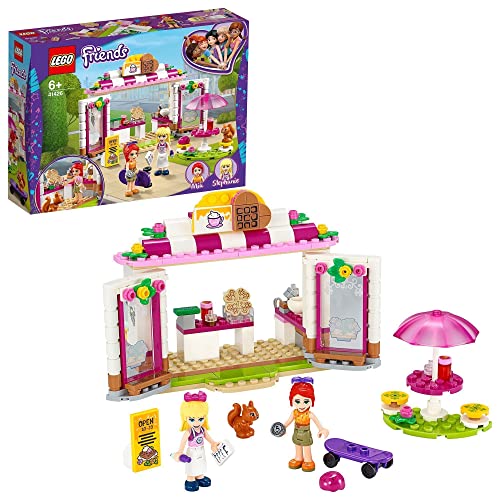 LEGO 41426 Friends Cafetería del Parque de Heartlake City, Set de Construcción con Cocina de Juguete y 2 Mini Muñecas