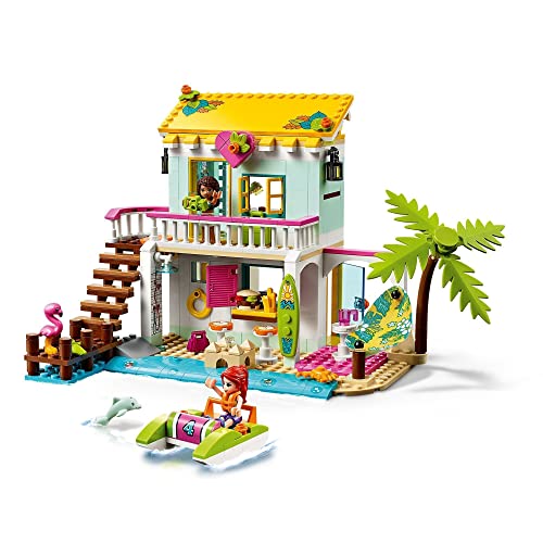 LEGO 41428 Friends Casa en la Playa Juguete de Construcción para Niños y Niñas de +6 años Casa de Muñecas con Mini Muñecas