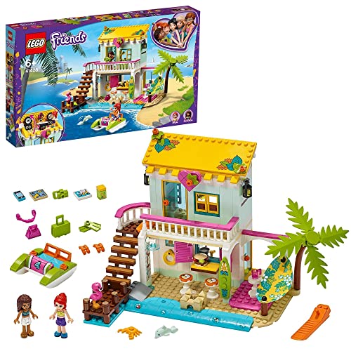 LEGO 41428 Friends Casa en la Playa Juguete de Construcción para Niños y Niñas de +6 años Casa de Muñecas con Mini Muñecas