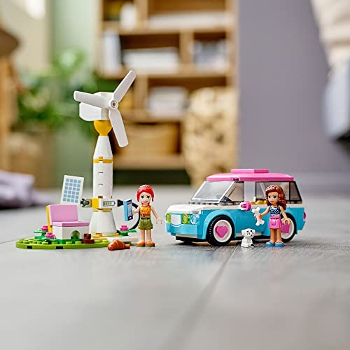 LEGO 41443 Friends Coche Eléctrico de Olivia Juguete de Construcción para Niños +6 años con Mini Muñecas Educación Ambiental