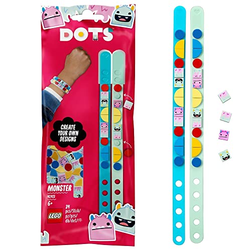 LEGO 41923 DOTS Pulseras Monstruitos Set de Bisutería, Manualidades con Azulejos, Regalo DIY, Bricolaje para Niños y Niñas