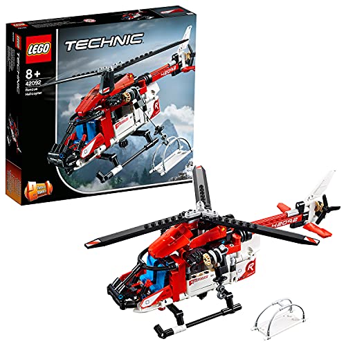 LEGO 42092 Technic 2 en 1 Helicóptero de Rescate o Avión, Juguete de Construcción para Niños a Partir de 8 años