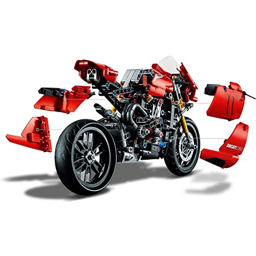LEGO 42107 Technic Ducati Panigale V4 R Motocicleta Modelo de Exposición Coleccionable Moto Superbike Set de Construcción