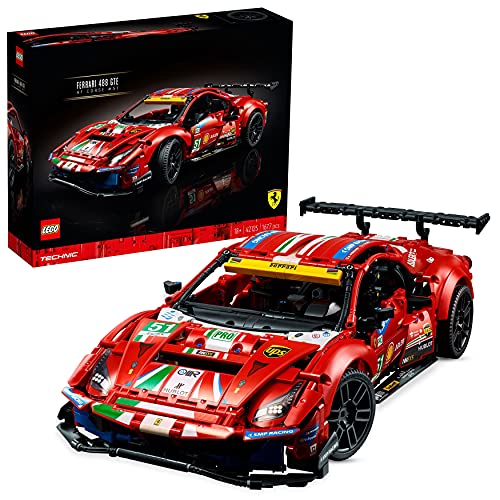 LEGO 42125 Technic Ferrari 488 GTE “AF Corse #51" Modelo de Coche de Carreras Exclusivo, Set de Construcción para Adultos