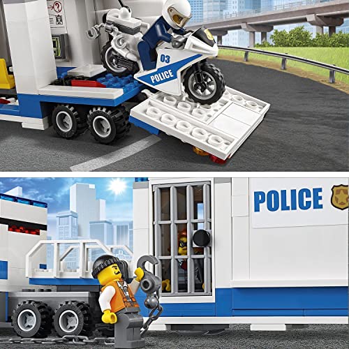 LEGO 60139 City Policía Centro de Control Móvil, Camión de Juguete para Niños +6 Años con Moto, Coche y 3 Mini Figuras
