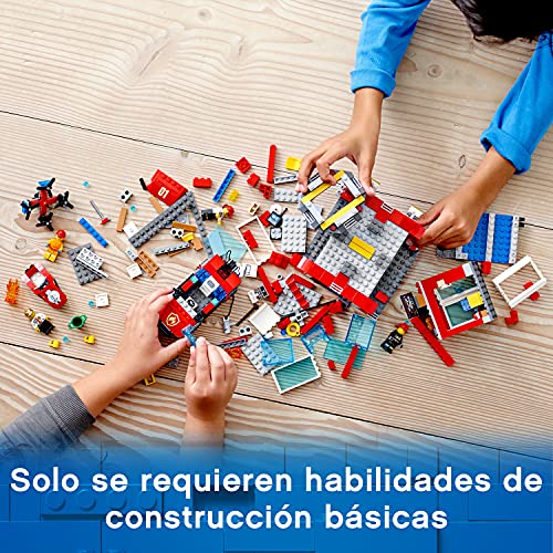 LEGO 60215 City Parque de Bomberos, Camión de Bomberos de Juguete para Niños +5 Años con 3 Mini Figuras, Moto Acuática y Bloque de Luz y Sonido