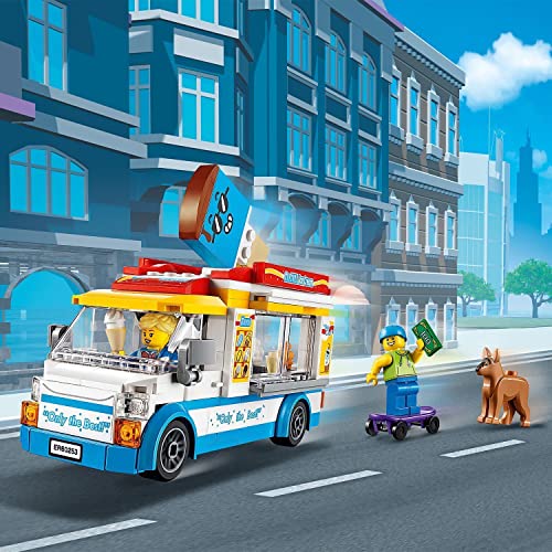 LEGO 60253 City Camión de los Helados de Juguete con Mini Figura de Perro, Regalo para Niños y Niñas +5 Años