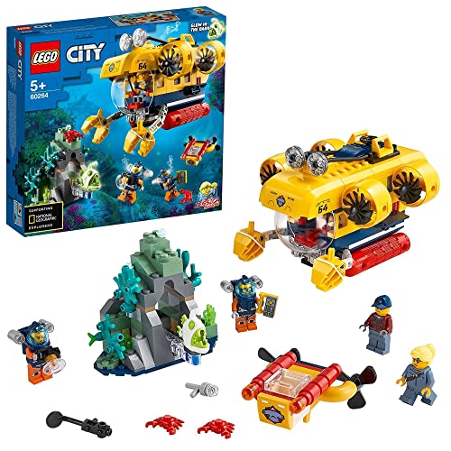 LEGO 60264 City Océano: Submarino de Exploración, Set de Construcción para Niños +5 años con Dron Subacuático y Mini Figuras