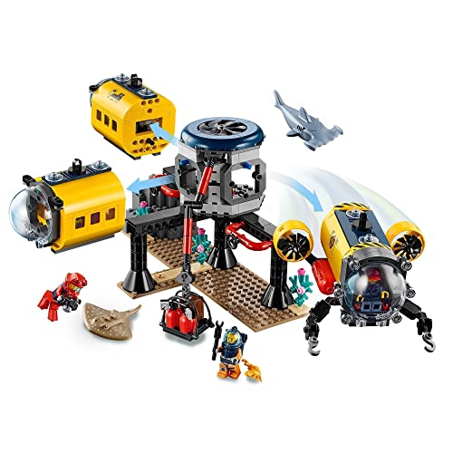 LEGO 60265 City Océano: Base de Exploración, Set de Construcción para Niños +6 años con Dron Subacuático y Mini Figuras