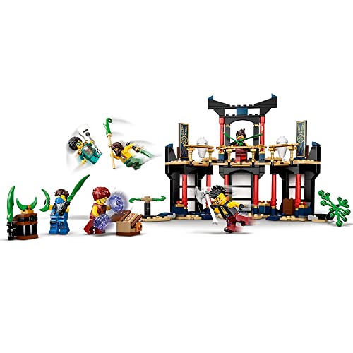 LEGO 71735 Ninjago Legacy Torneo de los Elementos Set de Construcción de Templo con Arena de Batalla y Mini Figura Dorada