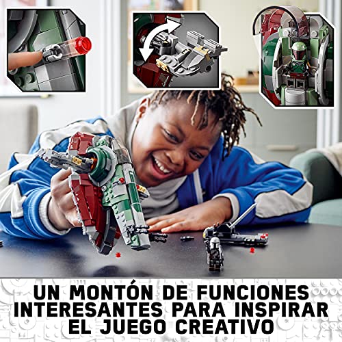 LEGO 75312 Star Wars Nave Estelar de Boba Fett, Juguete de Construcción para Niños a Partir de 9 Años, Modelo Mandalorian con 2 Minifiguras