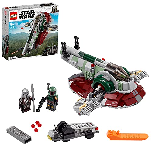 LEGO 75312 Star Wars Nave Estelar de Boba Fett, Juguete de Construcción para Niños a Partir de 9 Años, Modelo Mandalorian con 2 Minifiguras
