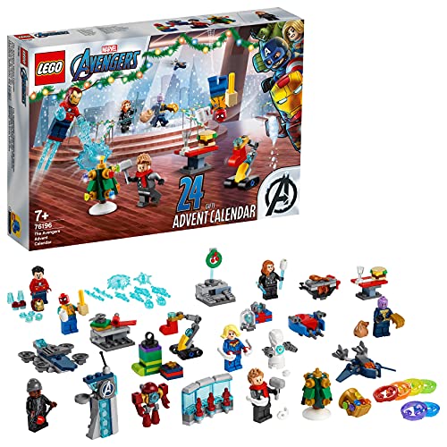 LEGO 76196 Marvel Los Vengadores: Calendario de Adviento de 2021 con Spider-Man e Iron Man para Niños de +7 Años