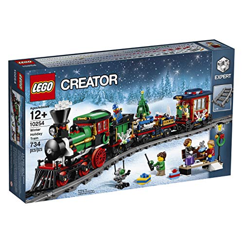 LEGO Creator Expert - Tren Navideño, Set de Construcción a Partir de 12 Años para Jugar y Exponer, Incluye Vías, Locomotora y Diferentes Minifiguras (10254)