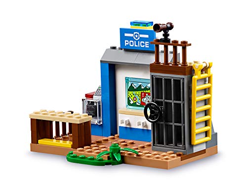LEGO Juniors - Persecución Policial en la Montaña, Juguete de Policía de Construcción con Helicóptero para Niños de 4 a 7 Años, Incluye Minifiguras y Vehículo Todoterreno (10751)