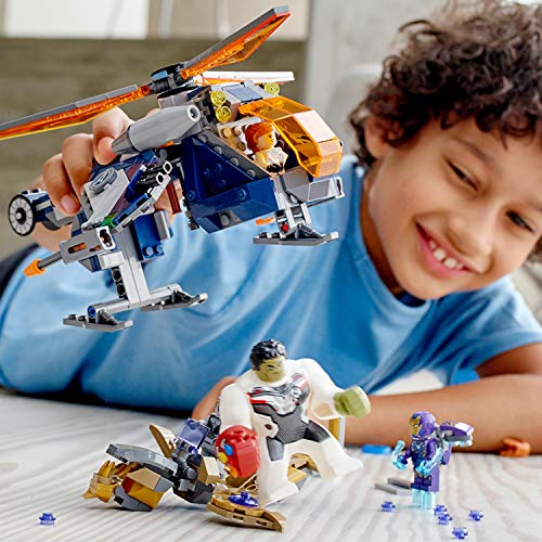 LEGO Super Heroes - Vengadores Rescate en Helicóptero de Hulk, Set de Construcción de Endgame, Incluye Minifiguras de Juguete de La Viuda Negra y Pepper Potts Entre Otros (76144)