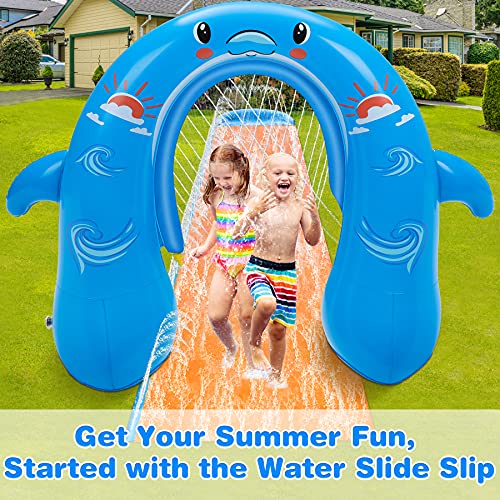 lenbest Tobogán de Agua, Tobogán Infantil para Piscina, Tobogán Hinchable Acuático, Tobogán Agua Deslizante con Arco, Juguete Jardín Resbaladilla de Agua