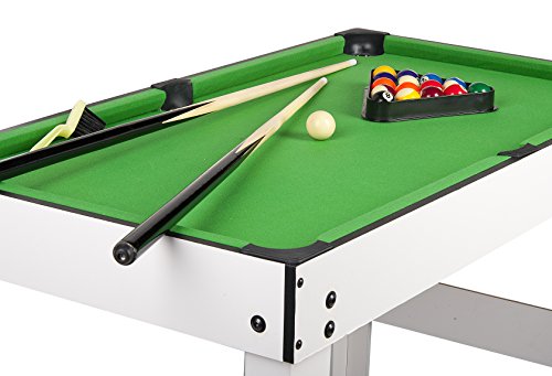 Leomark Mesa multijuegos futbolin Mesa Billar 4 en 1 (Billar, futbolín pimpón y Hockey) Mesa de Billar Mesa de Ping Pong Mesa de Air Hockey Futbolín, Dimensiones: 120 cm x 61 cm x 82 (A) cm