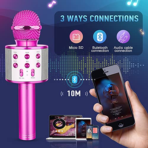 Letsgocoo Regalos para Niña de 4-12 Años, Microfono Karaoke Bluetooth Juguetes para Niños de 5-12 Años Regalos Niña Dinámicos Juguetes para Niña de 4-13 Años Microfono Niña Regalo Navidad Niñas