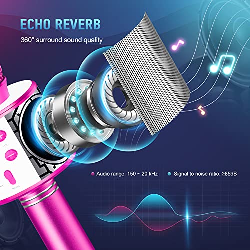 Letsgocoo Regalos para Niña de 4-12 Años, Microfono Karaoke Bluetooth Juguetes para Niños de 5-12 Años Regalos Niña Dinámicos Juguetes para Niña de 4-13 Años Microfono Niña Regalo Navidad Niñas