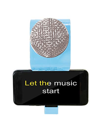 LEXIBOOK- Disney Frozen 2 Elsa Anna Olaf Micrófono Bluetooth con función de Modificador de Voz, Soporte para teléfono retráctil, Altavoz Integrado, Azul