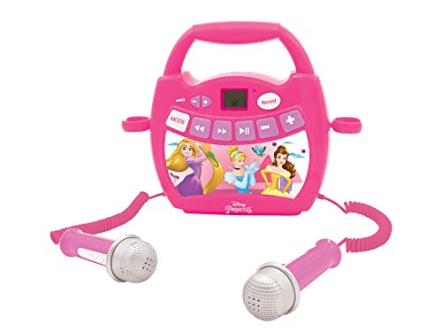 Lexibook- Disney Princess, Mi primer reproductor digital Bluetooth con 2 micrófonos, inalámbrico, función Grabar, efecto de cambio de voz, para niños a partir de 3 años, rosa, Color