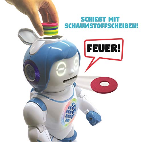 LEXIBOOK- Powerman Kid – Robot Educativo y bilingüe alemán/inglés – Juguete Que Habla y Canta Bailando – Stem programable para Contar Historias