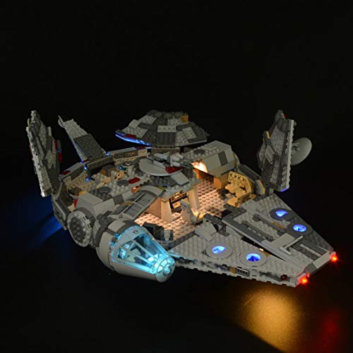 Likecom Juego de iluminación LED para Star Wars Halcón Milenario, compatible con Lego 75257, sin juego Lego, versión clásica