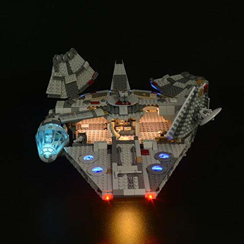 Likecom Juego de iluminación LED para Star Wars Halcón Milenario, compatible con Lego 75257, sin juego Lego, versión clásica