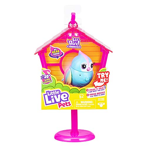 Little Live Pets Lil' Bird & Pajarera – Rainbow Tweets – Bird de Little Live Pets & Pajarera – Casita para pájaros Que se Pueden conectar Mediante Ganchos, Cabeza más de 20 pajareras