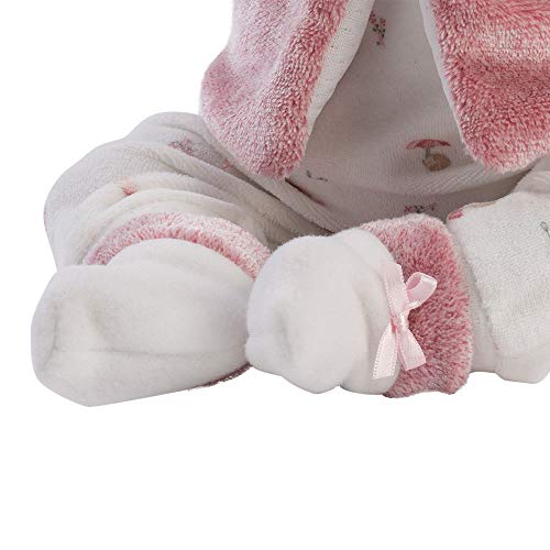 Llorens Muñeca Mimi, con Ojos Azules y Cuerpo Suave, muñeca de bebé con Traje Rosa, Chupete, Cadena para Chupete y Manta Suave con Bonitos Ojales, 42 cm, 1074070