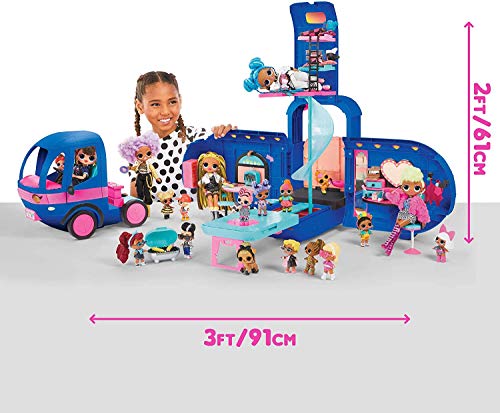 LOL Surprise Glamper Camper de Moda 4 en 1 , Con Más de 55 Sorpresas, Más de 10 Áreas de Reunión y Más , Azul Eléctrico , Serie OMG