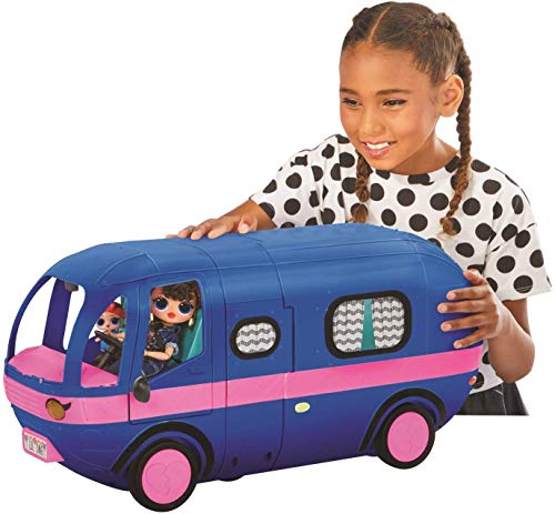 LOL Surprise Glamper Camper de Moda 4 en 1 , Con Más de 55 Sorpresas, Más de 10 Áreas de Reunión y Más , Azul Eléctrico , Serie OMG