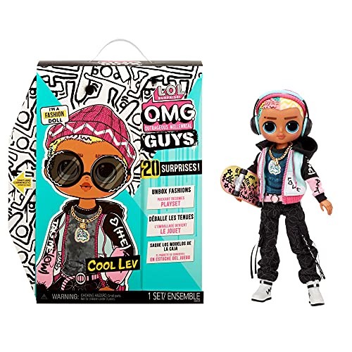 L.O.L. Surprise!- LOL Surprise OMG Guys Muñeco de Moda Cool Lev-con 20 sorpresas temáticas, Ropa y Accesorios. Juguete de colección niñas a Partir de 4 años. (576716C3)