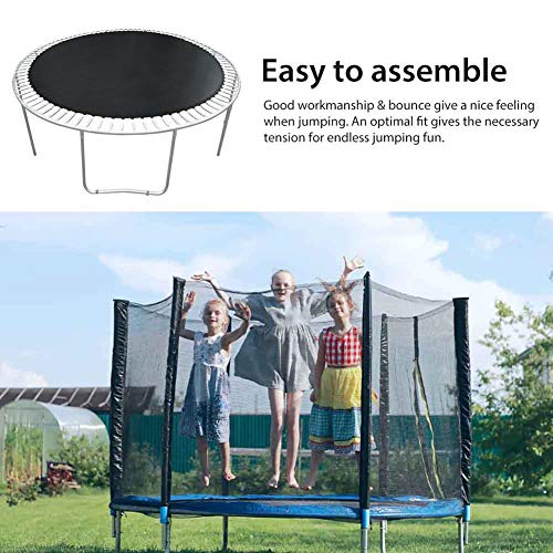 Lona De Salto para Cama Elástica De Jardín, Redonda Recambio Lona Cama Elástica para Marco De 2.44M con 48 Anillos En V, Resortes De 14Cm (No Incluido), Resistente A Los Rayos UV Mat