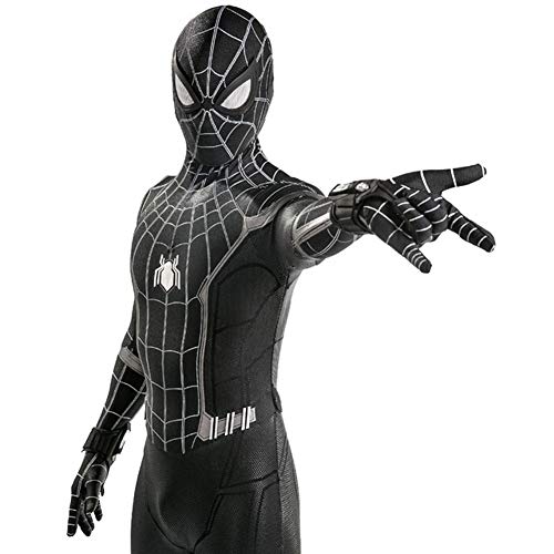 Los niños de Halloween cosplay Amazing Spiderman adulto Negro Tight Body Suit tema del traje del vestido de partido superhéroe Fantasía (Color : Black, Size : Adult M)