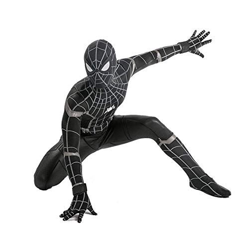 Los niños de Halloween cosplay Amazing Spiderman adulto Negro Tight Body Suit tema del traje del vestido de partido superhéroe Fantasía (Color : Black, Size : Adult XXL)
