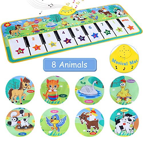 Luchild Alfombra Musical, Alfombra Piano para Niños Alfombrilla de Baile Teclado Estera de Alfombra Touch Juego Musical Portátil Educativo Musical Tapete, Juguete Electrónico Regalos - 130 x 48cm