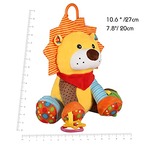 Luclay Peluches León Animales Peluches para Bebés 0 1 2 3 4+ Años, Materiales Seguros Juguetes de Regalo Educativos Sensoriales con Dentición, 30cm