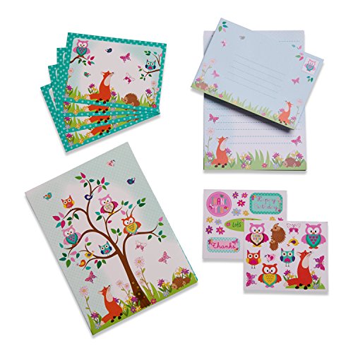 Lucy Locket - Juego de Escritura Infantil con «Animales del Bosque Kit de papelería con Hojas de Papel, Sobres y Postales para niños