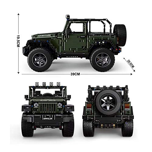 LYCH Tecnología todoterreno, tecnología Mould King Jeep Wrangler 13124, tecnología Offroader 4x4, modelo SUV compatible con Lego Technic, 2096 piezas