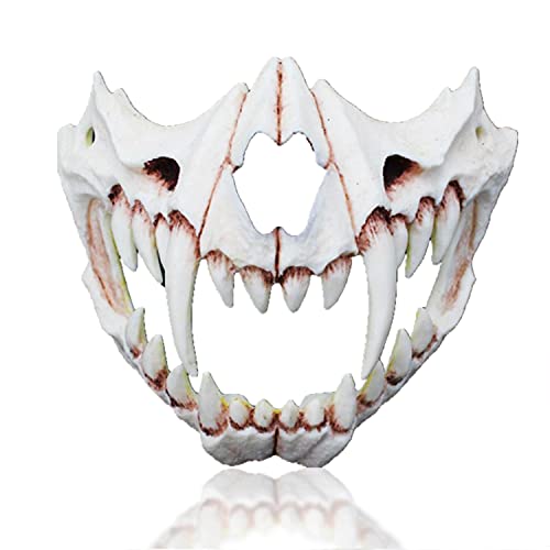 Máscara de calavera de resina de media cara, máscara de cosplay de tigre, máscara de media máscara de calavera, máscara de Halloween, disfraz, Halloween